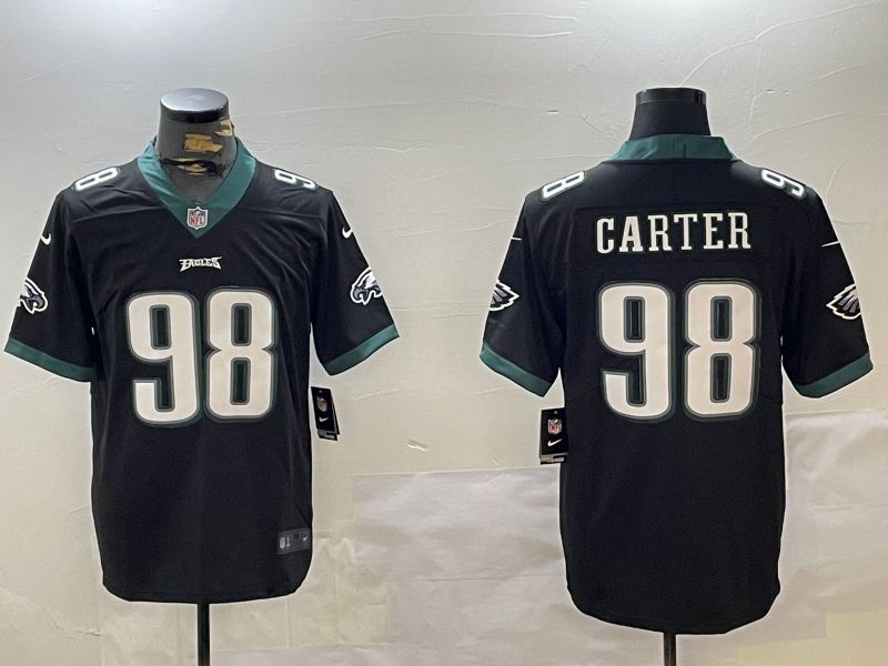 Men Philadelphia Eagles #98 Carter Black 2024 Nike Limited NFL Jersey style 2